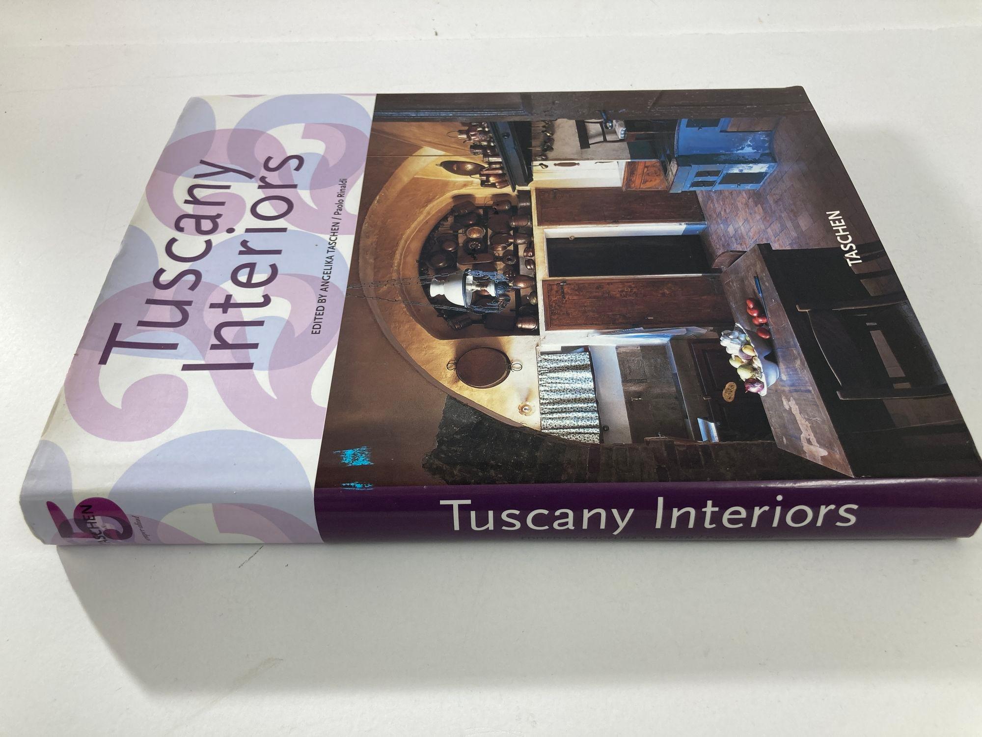 Tuscany Interiors large hardcover coffee table book By Paolo Rinaldi and Taschen.
Nestling in the gentle hills and brushed with the hazy sfumato of the air, the homes of Tuscany have long been the objects of lust and legend. This book affords a