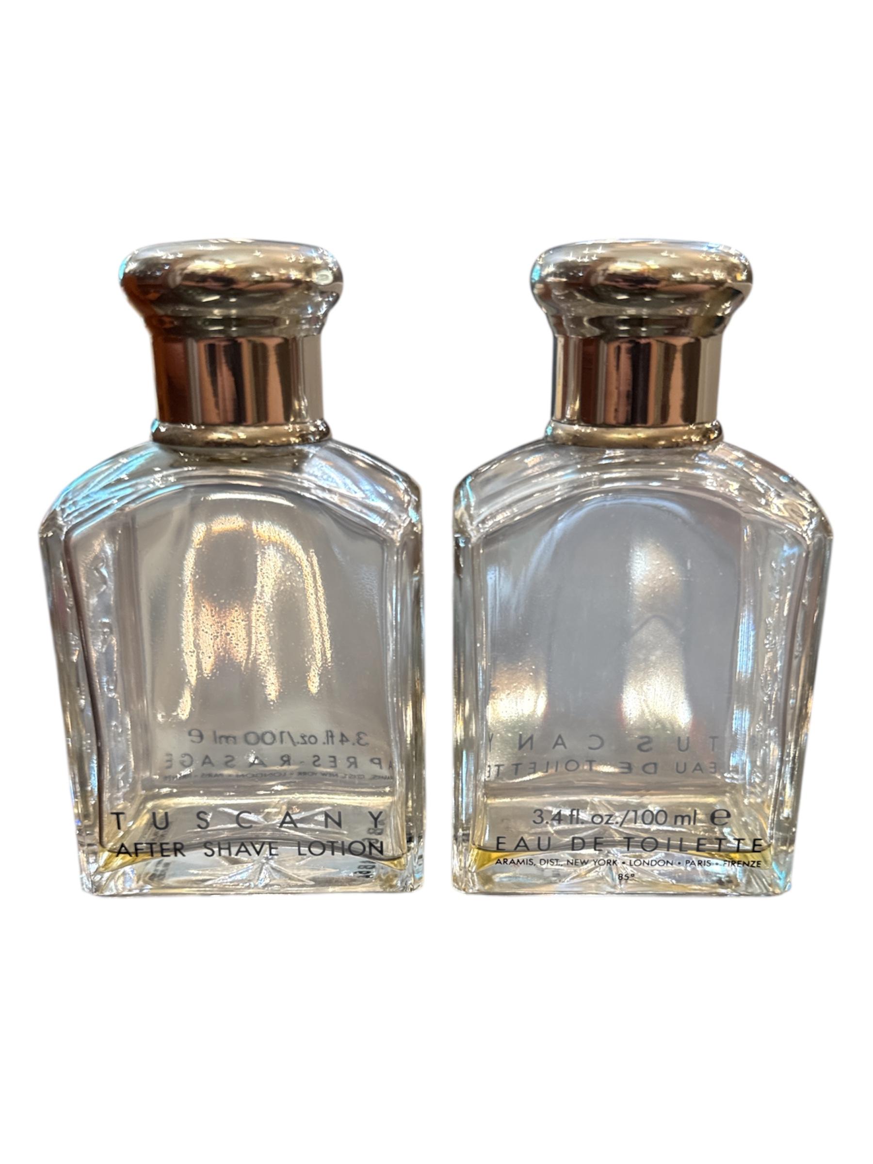 French Tuscany Leather After Shave and Cologne Duo For Sale