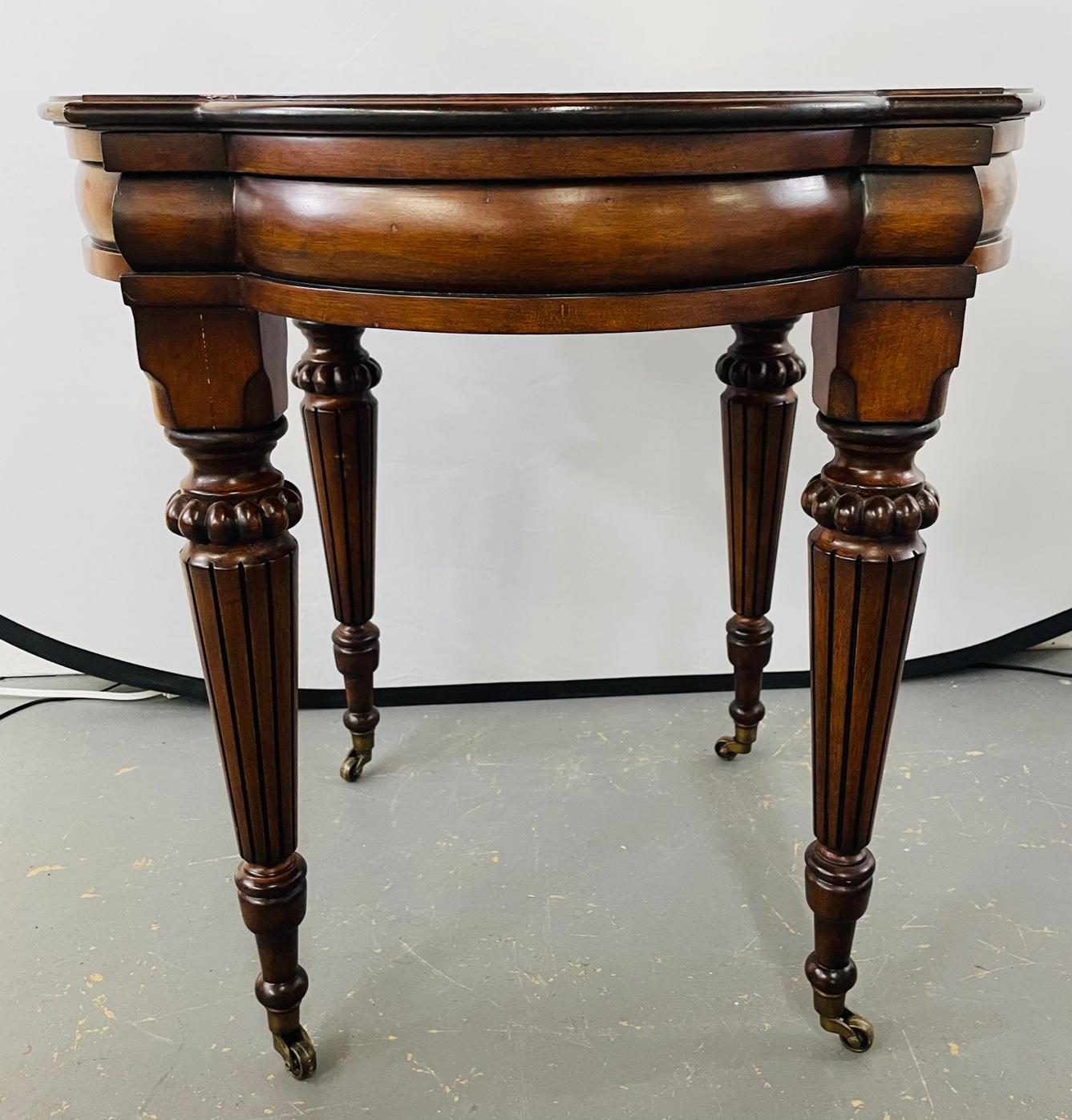 American Classical Tuscany Marquetry End Table with Casters by Ethan Allen