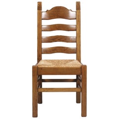 Vintage Tuscany Renaissance, Solid Walnut Twelve Straw Chairs