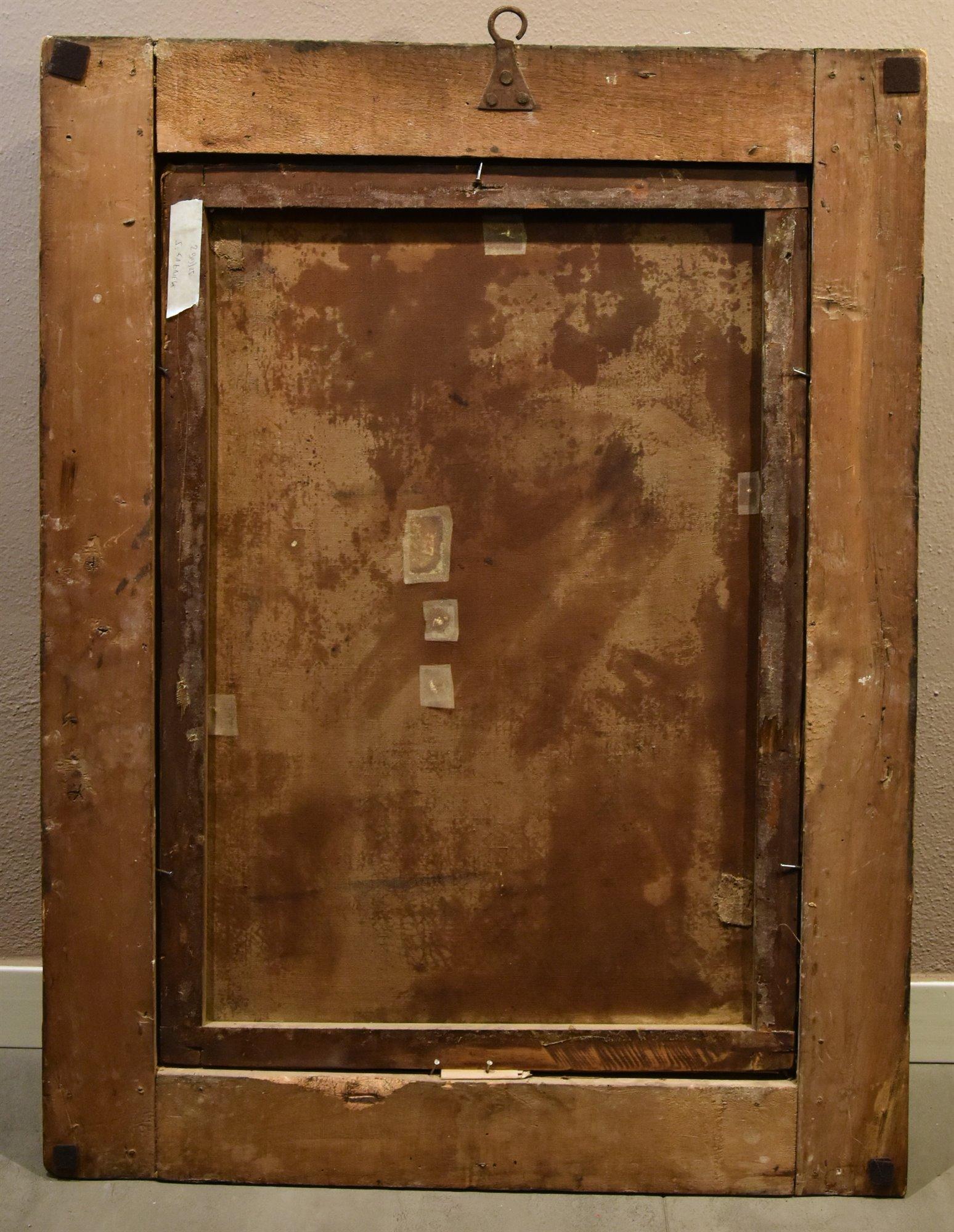 Ange de l'Annonciation Peinture 17ème siècle Huile sur toile Ancien maître Ecole de Toscane en vente 9