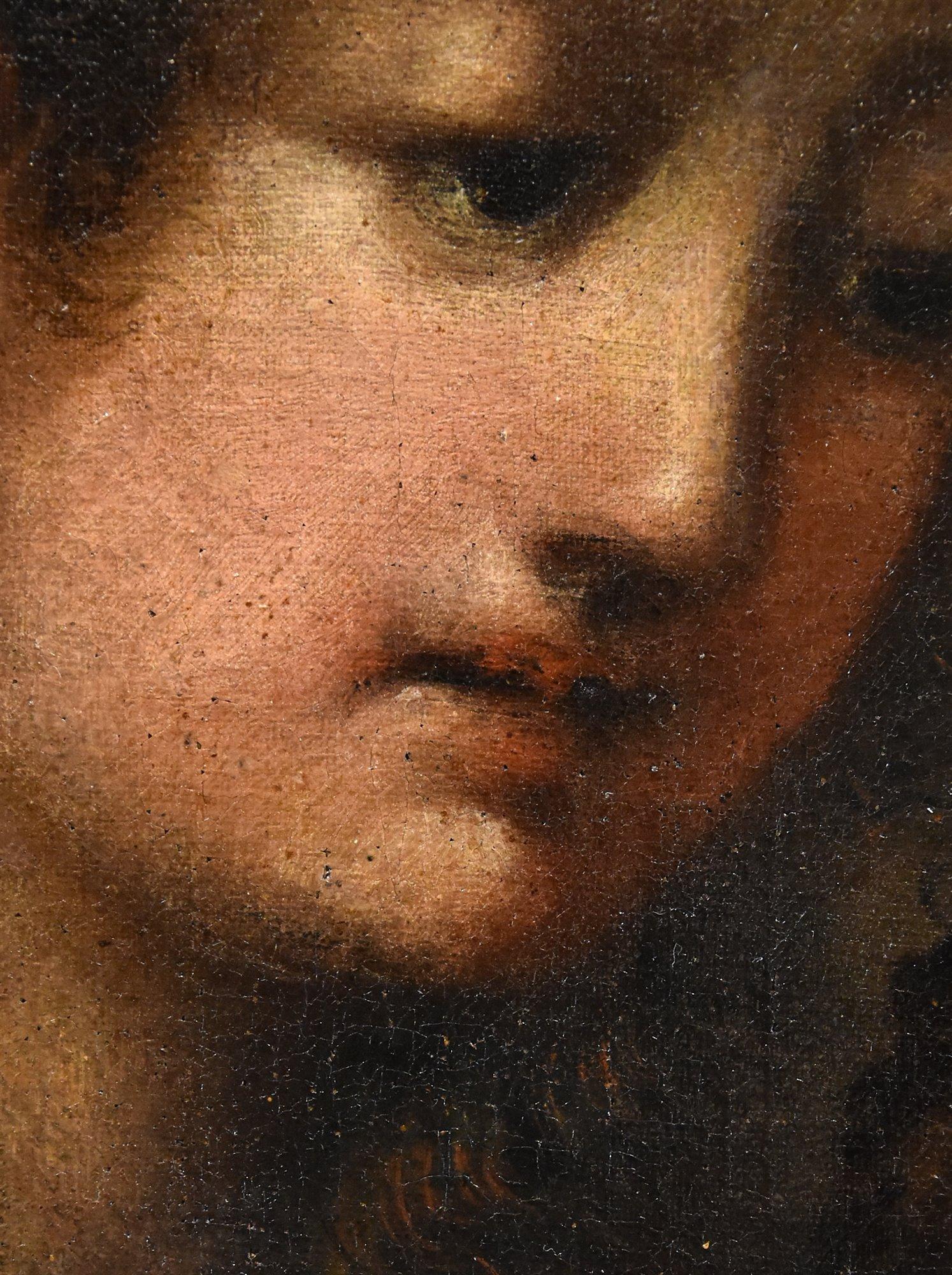 Ange de l'Annonciation Peinture 17ème siècle Huile sur toile Ancien maître Ecole de Toscane en vente 3