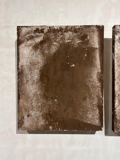 Art Povera painting, Land art, Cotton canvas and pine wood, Original, Brown.