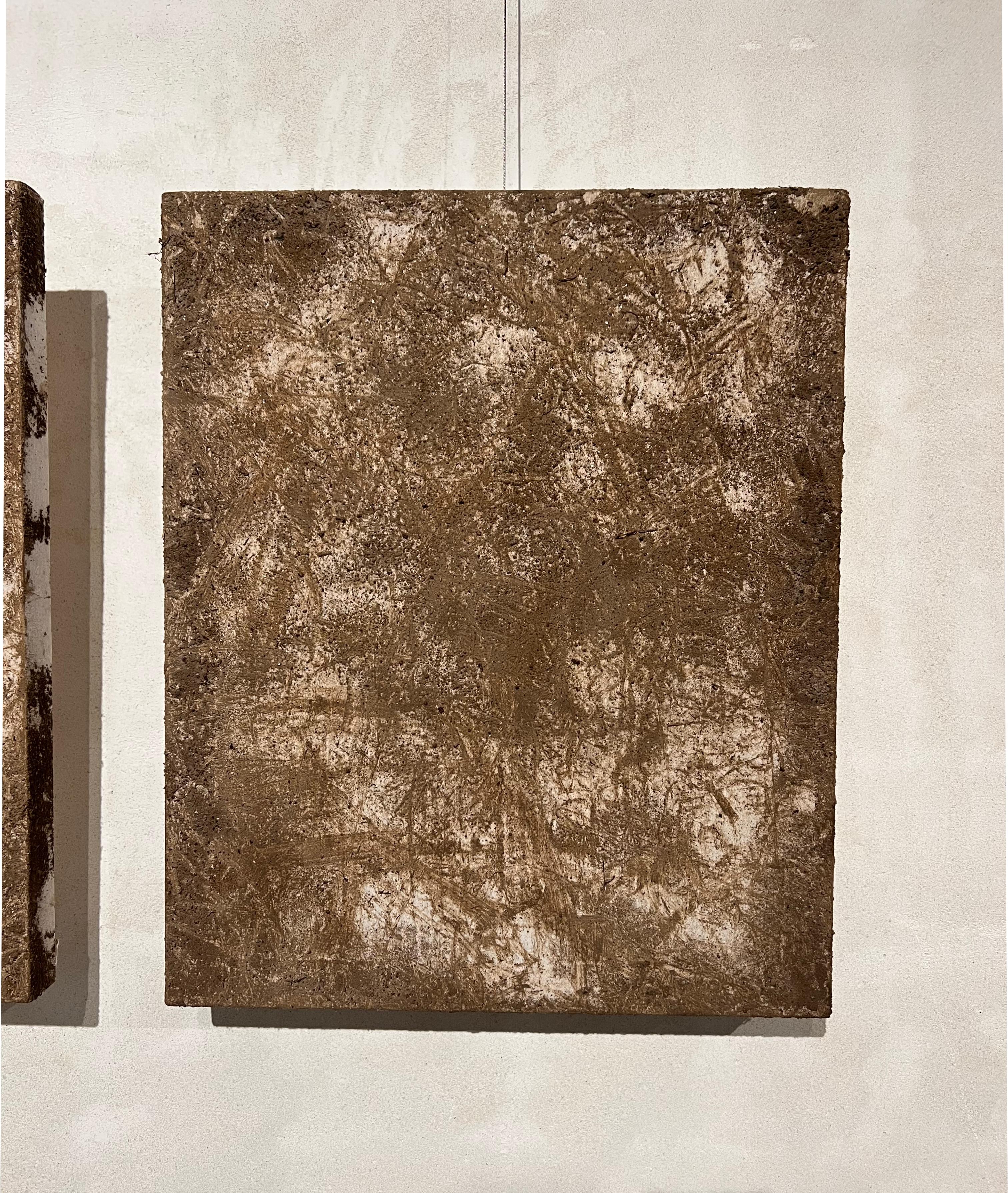 Art Povera painting, Land art, Cotton canvas and pine wood, Original, Brown. - Painting by TUSET