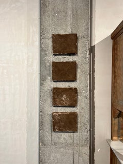 Art Povera painting, Land art, Cotton canvas and pine wood, Original, Brown.