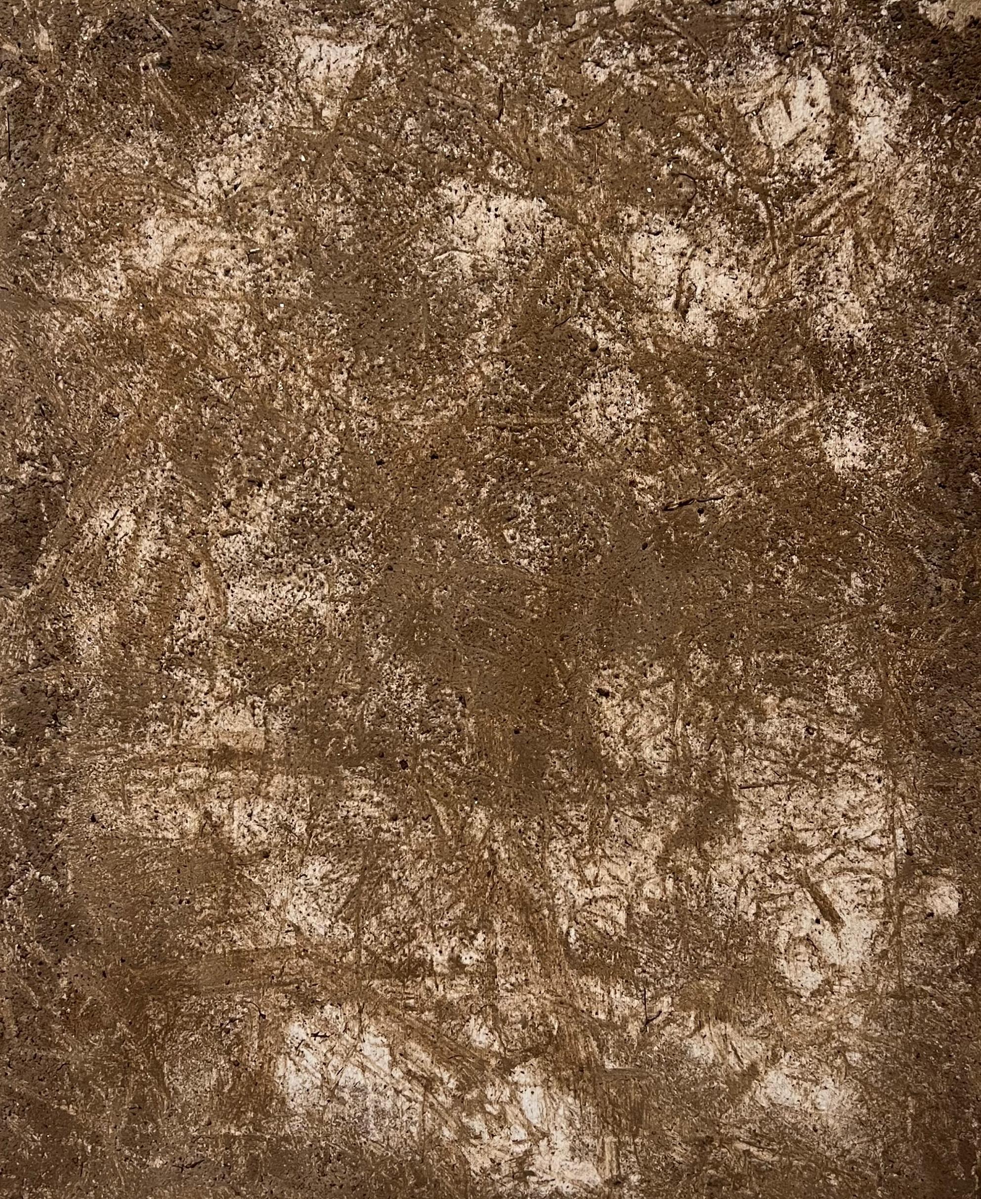 TUSET Landscape Painting - Art Povera painting, Land art, Cotton canvas and pine wood, Original, Brown.