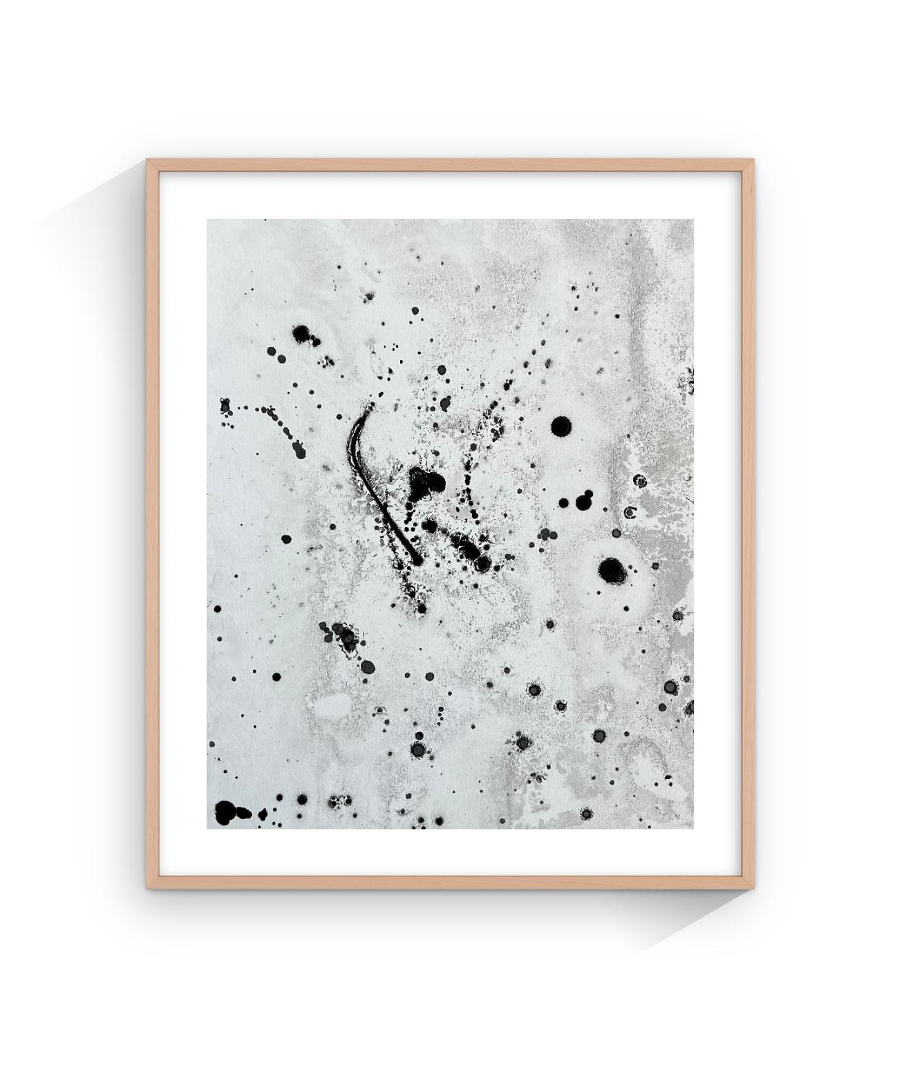 Black Ink on white paper, Contemporary Abstract Expressionist Painting For Sale 1