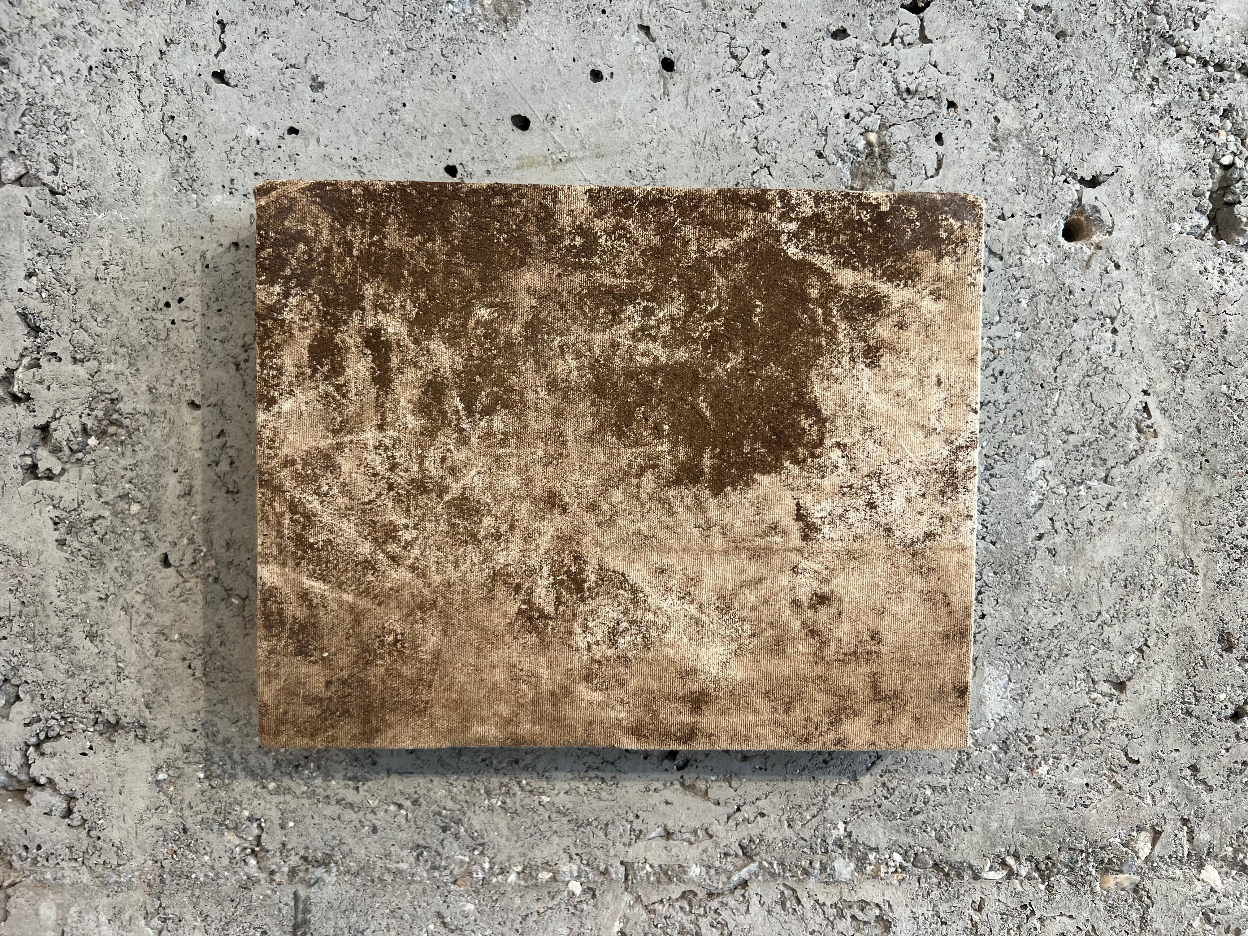 Empty and full, informalist painting with natural pigments on cotton with frame - Art by TUSET