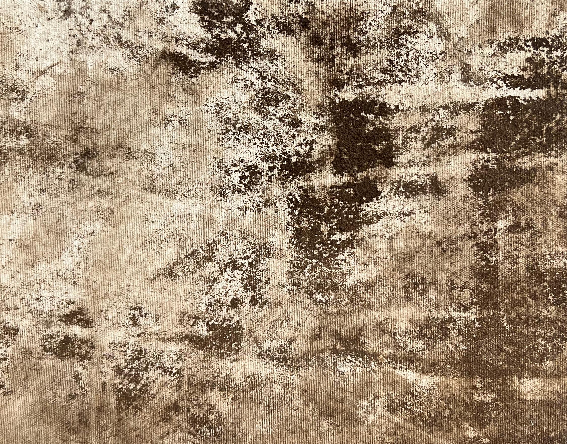 Vuoto e pieno, pittura informale con pigmenti naturali su cotone con cornice