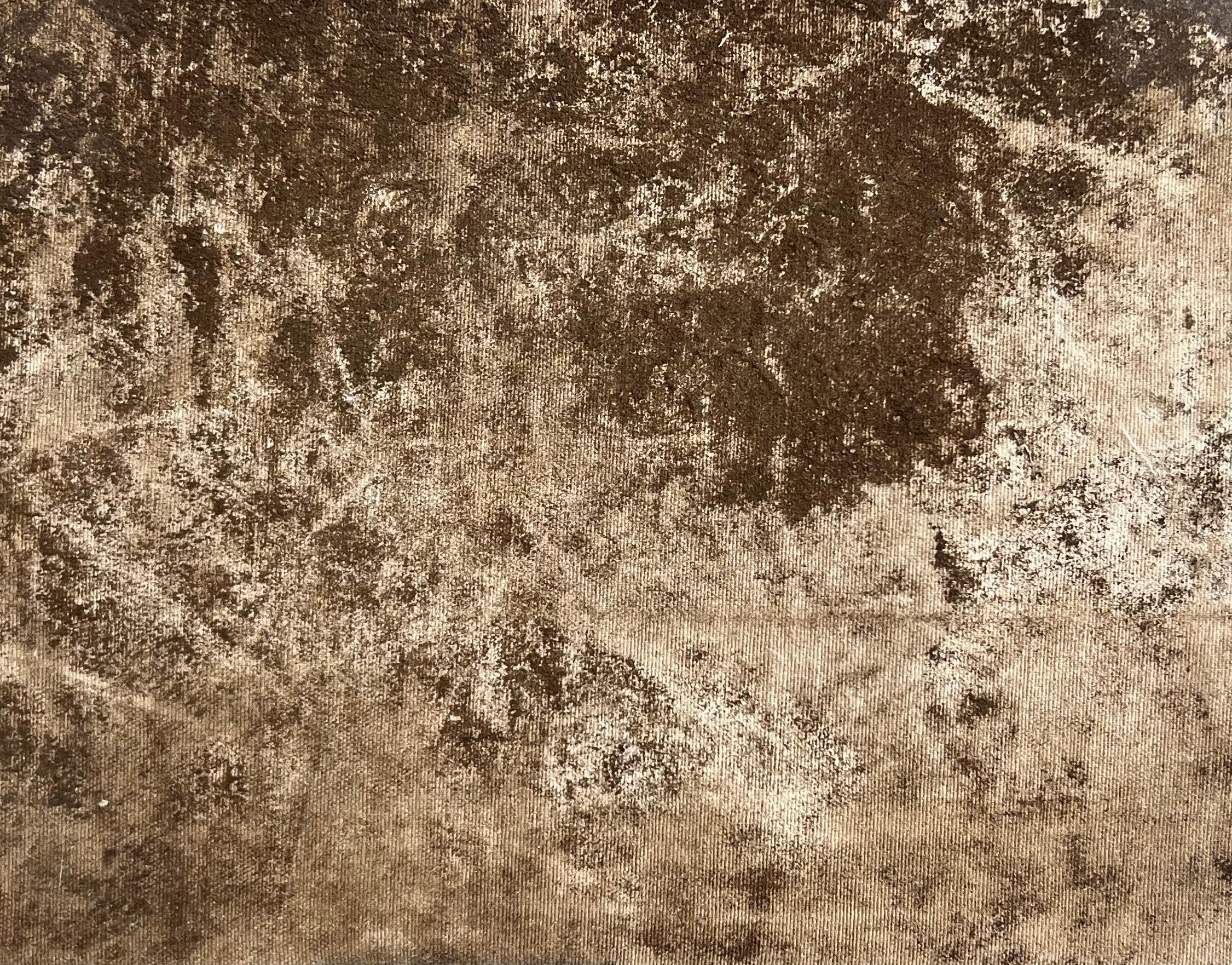 Vuoto e pieno, pittura informale con pigmenti naturali su cotone con cornice