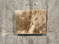 Land art, Toile de coton et bois de pin, Pièce originale, Brown, Formes organiques.