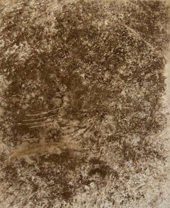 Peinture naturelle à base de boue sur toile, brun chocolat, territoire, paysage