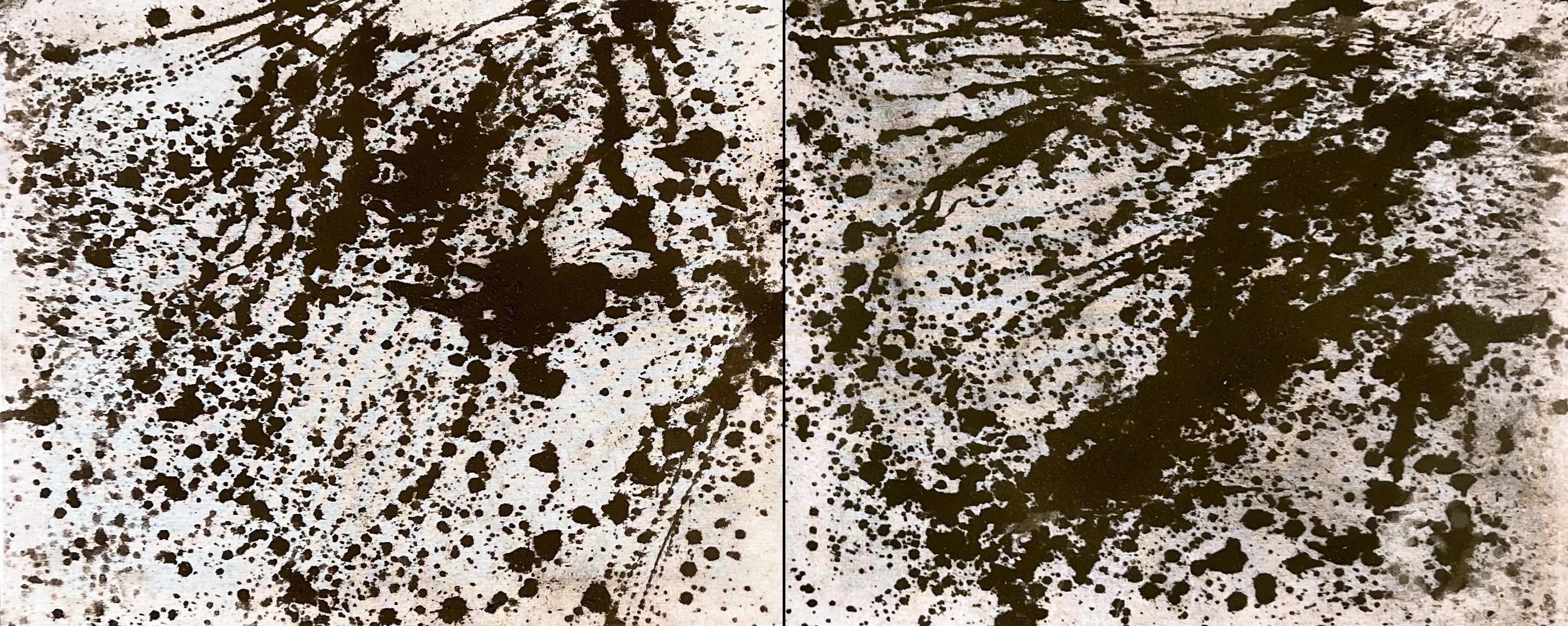 Abstract Painting di TUSET - Set di 2 dipinti / Pigmento naturale su tela, legno di pino, concettuale