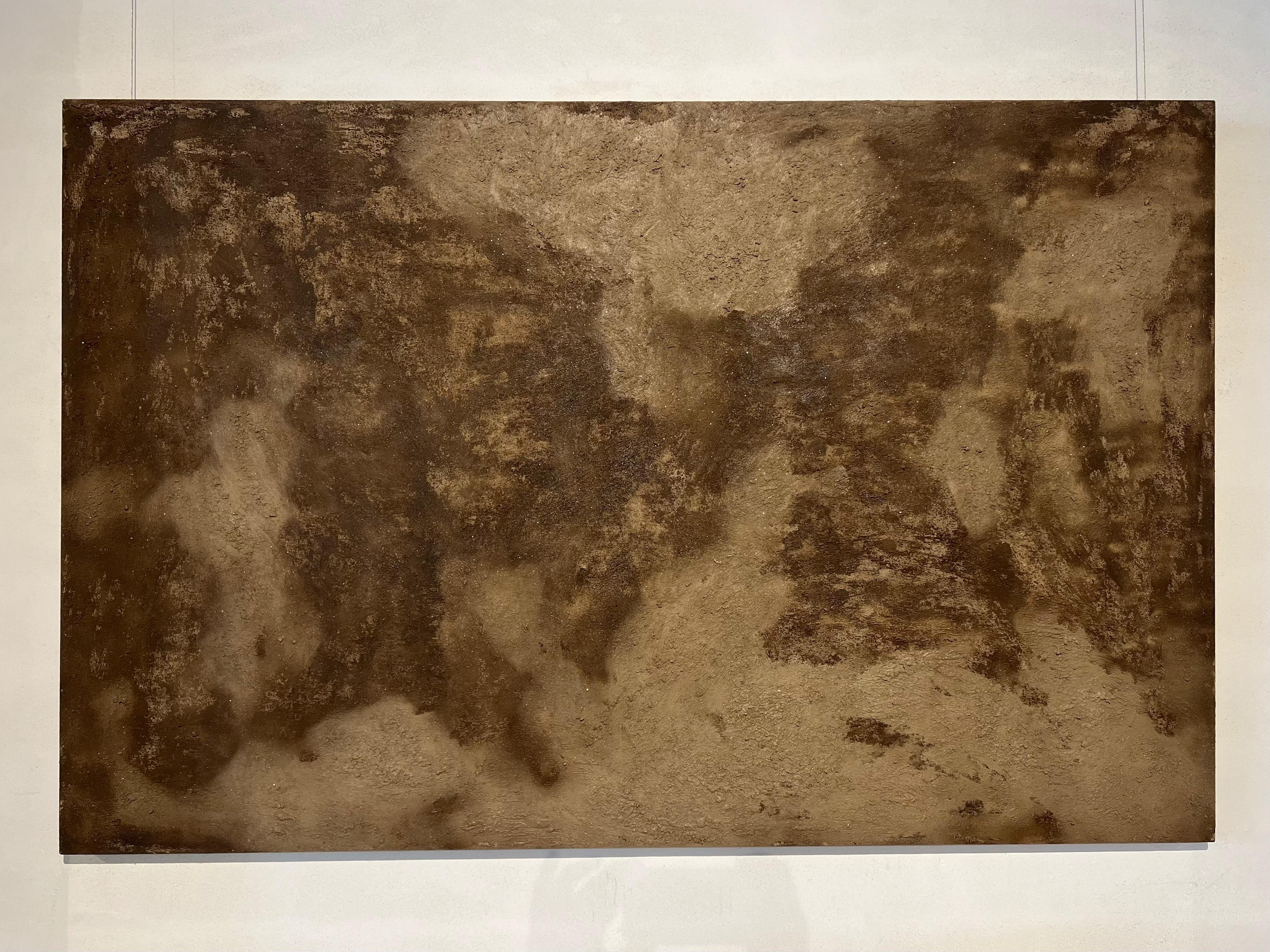 Peinture de paysage organique au pigment naturel avec formes abstraites, art conceptuel - Néo-expressionnisme Painting par TUSET