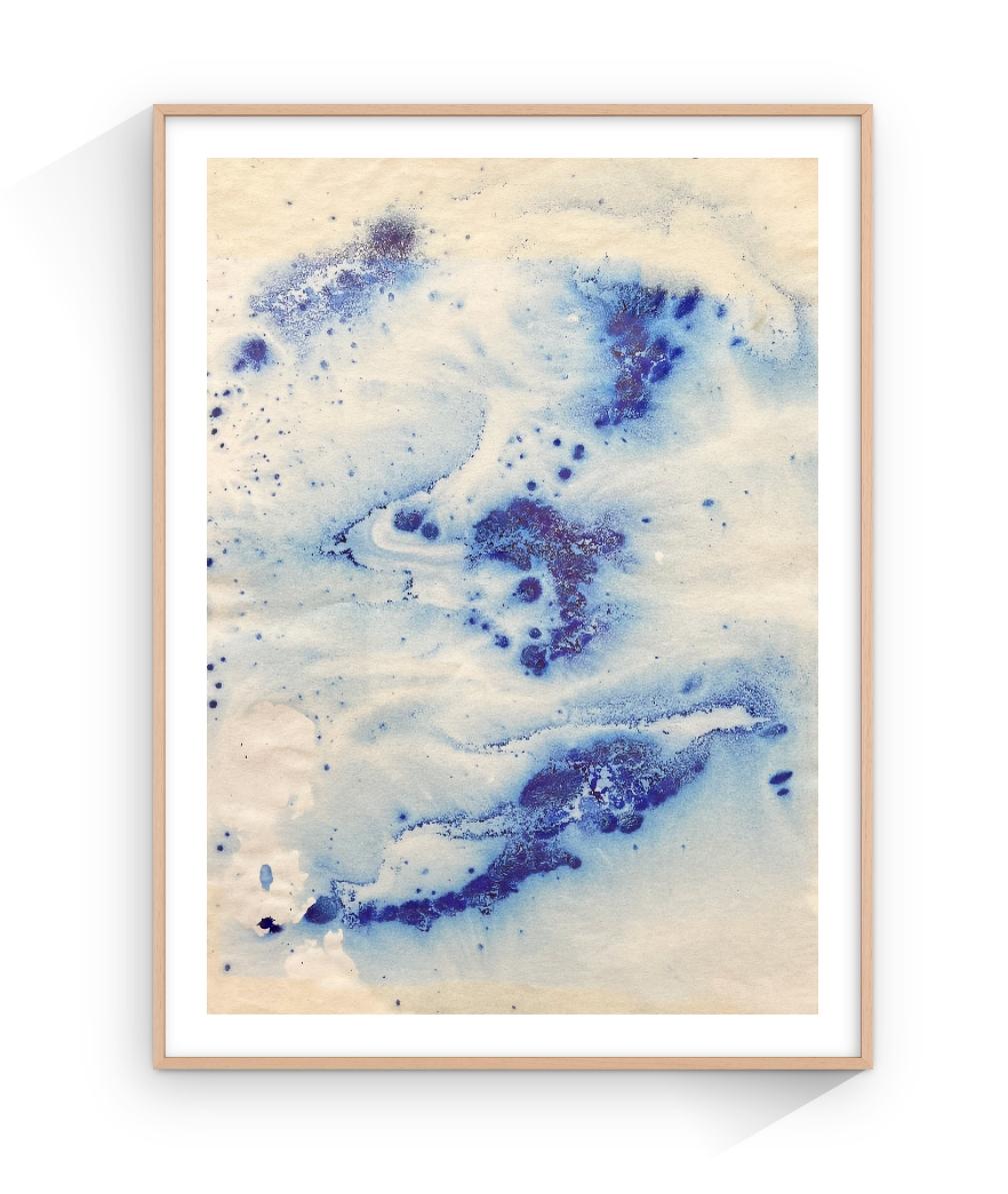  Satz von 2 zeitgenössischen Gemälden, Minimalistischer blauer Himmel auf Papier – Painting von TUSET