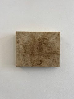Unique piece, painting made with mud, pine wood and cotton
