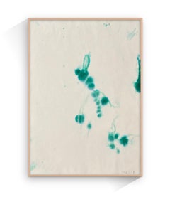 Gotas de agua, mar, verde, firmado, cuadro neoexpresionista