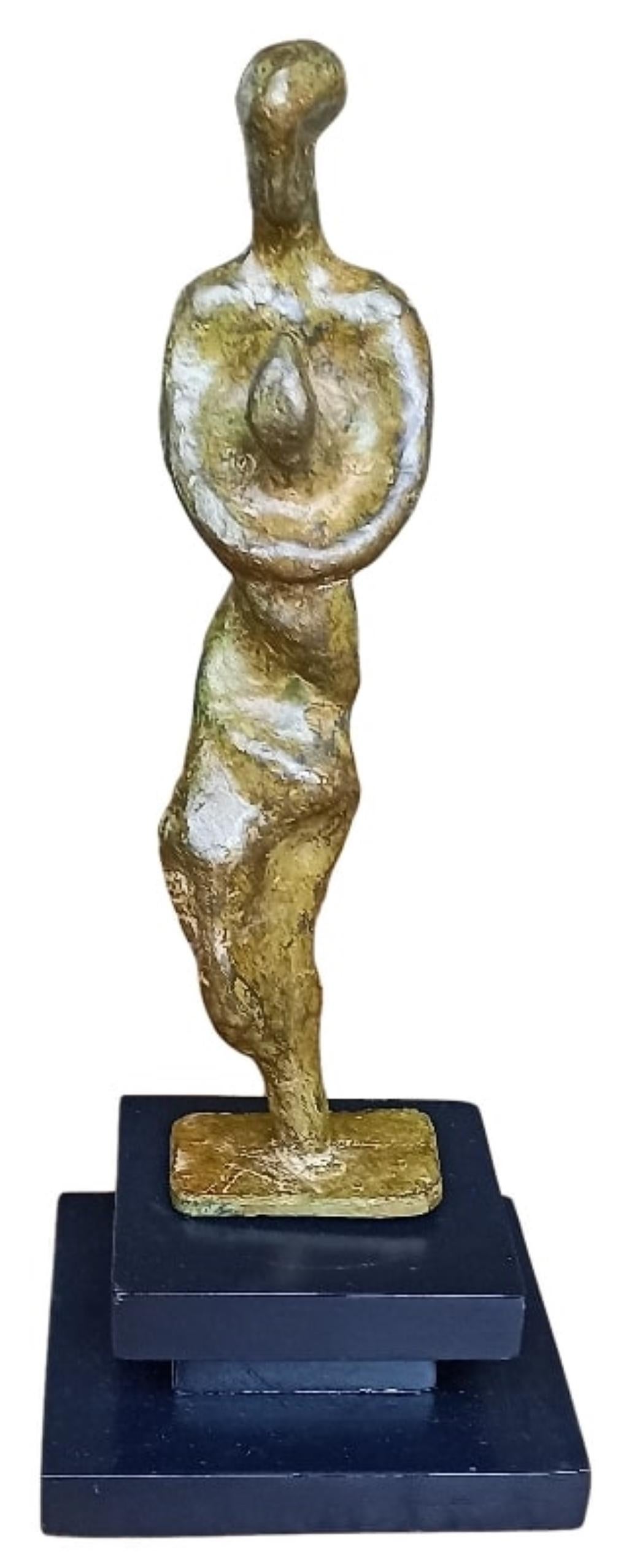 Tushar Kanti Das Roy Abstract Sculpture - Mother & Child, Bronze Sculpture, Figurative by Contemporary Artist “In Stock”