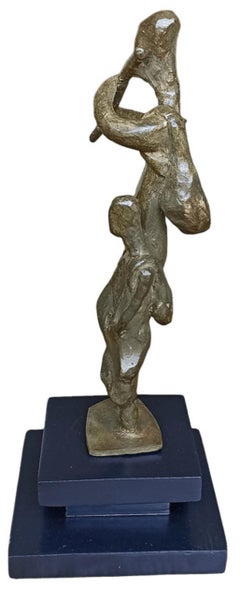 Playing Flute, Bronze Sculpture, Figurative by Contemporary Artist “In Stock”