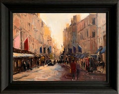 New Bond Street-original impressionism cityscape oil painting-contemporary Art