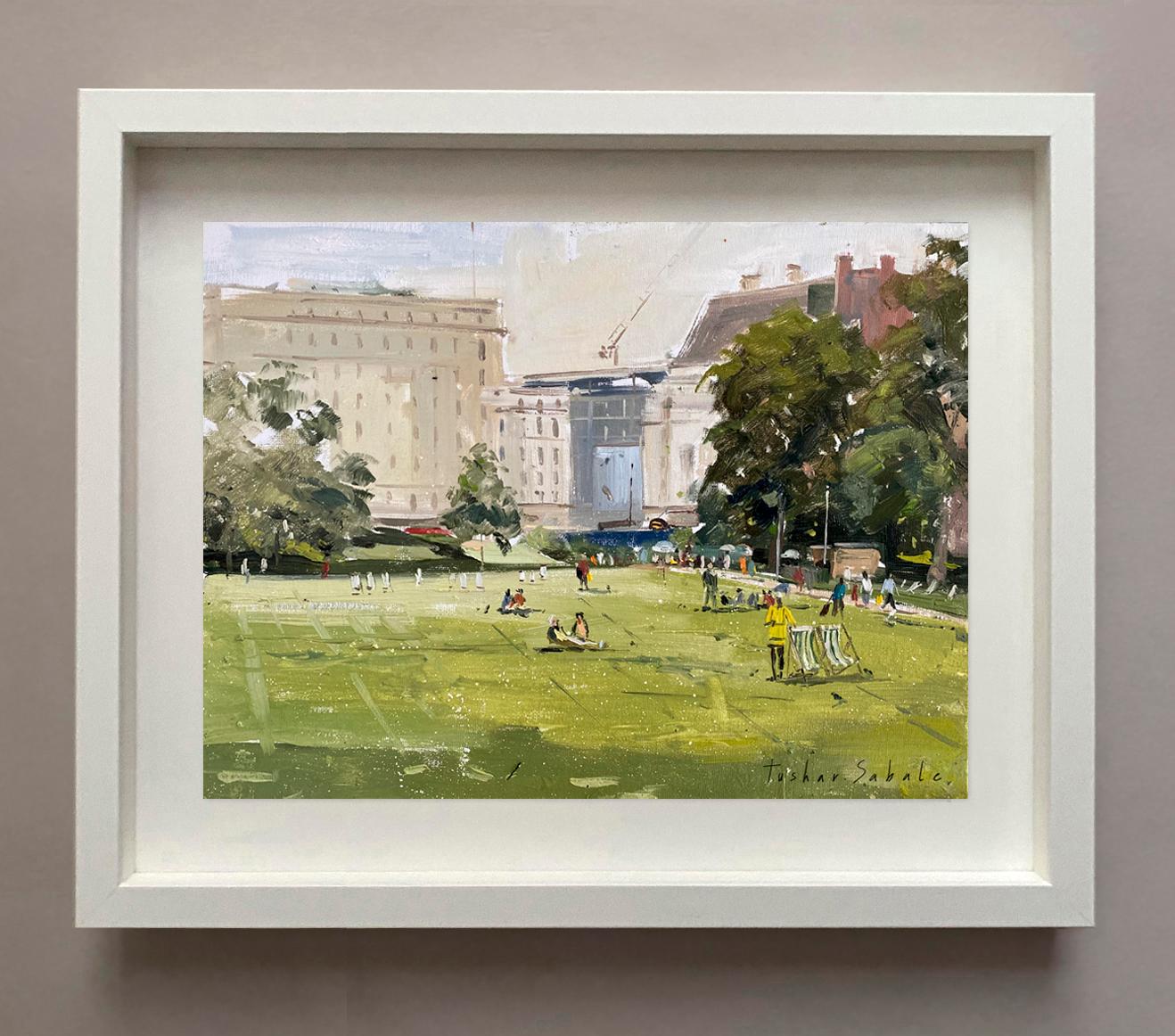 Greenpark, Londres, peinture de paysage urbain traditionnel, peinture contemporaine de Londres - Contemporain Painting par Tushar Sabale