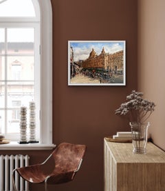 Harrods, London, Impressionist Style Cityscape Painting, Traditional London Art