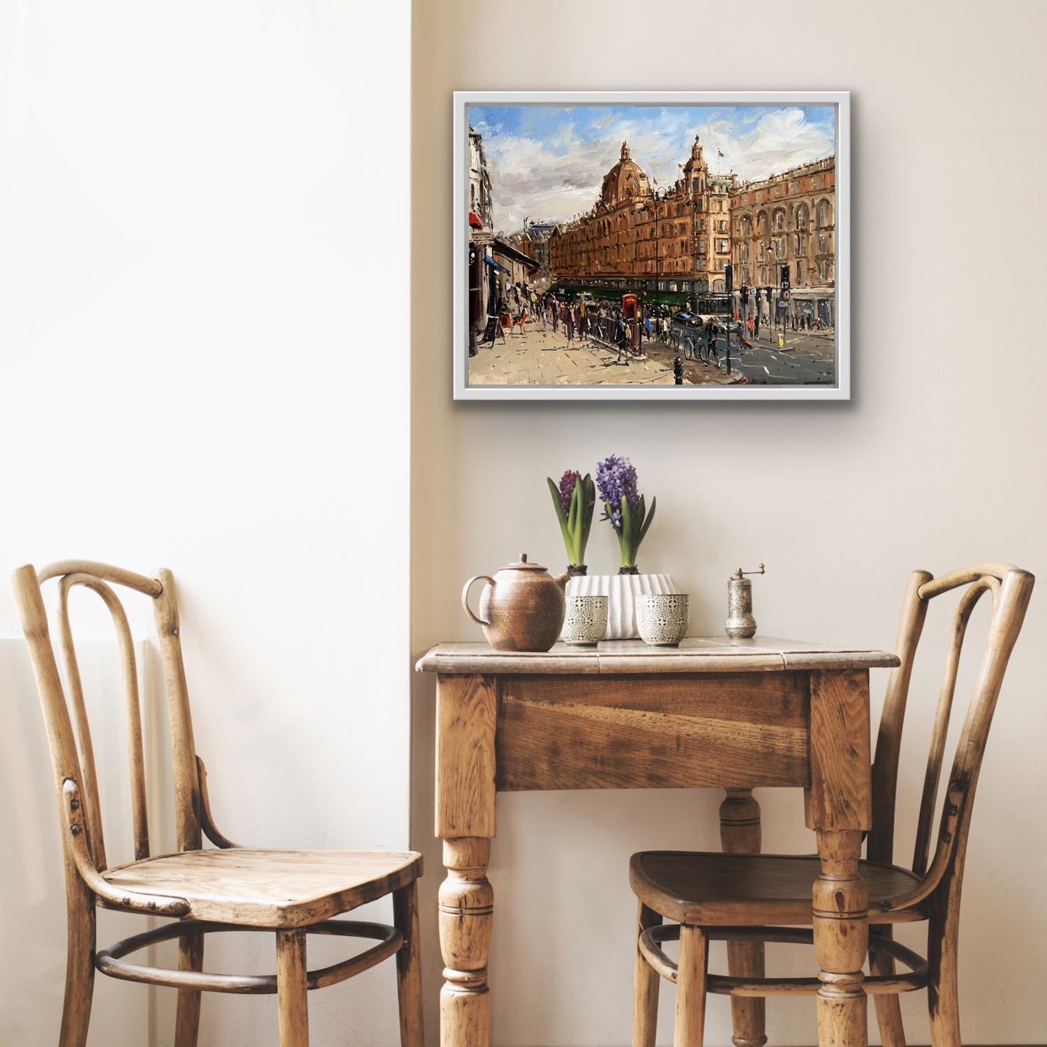 Harrods, London, Impressionist Style Cityscape Painting, Traditional London Art For Sale 1