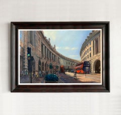 Summer Shoppers on Regent Street - cityscape impressionism - contemporary art