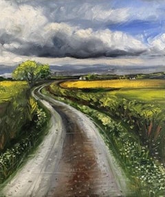 Tushar Sabale, Country Road in Cotswold, Original Affordable Painting