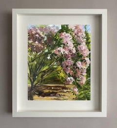 Tushar Sabale, Pink Rhododendron, Orignal Floral Painting, Affordable Art