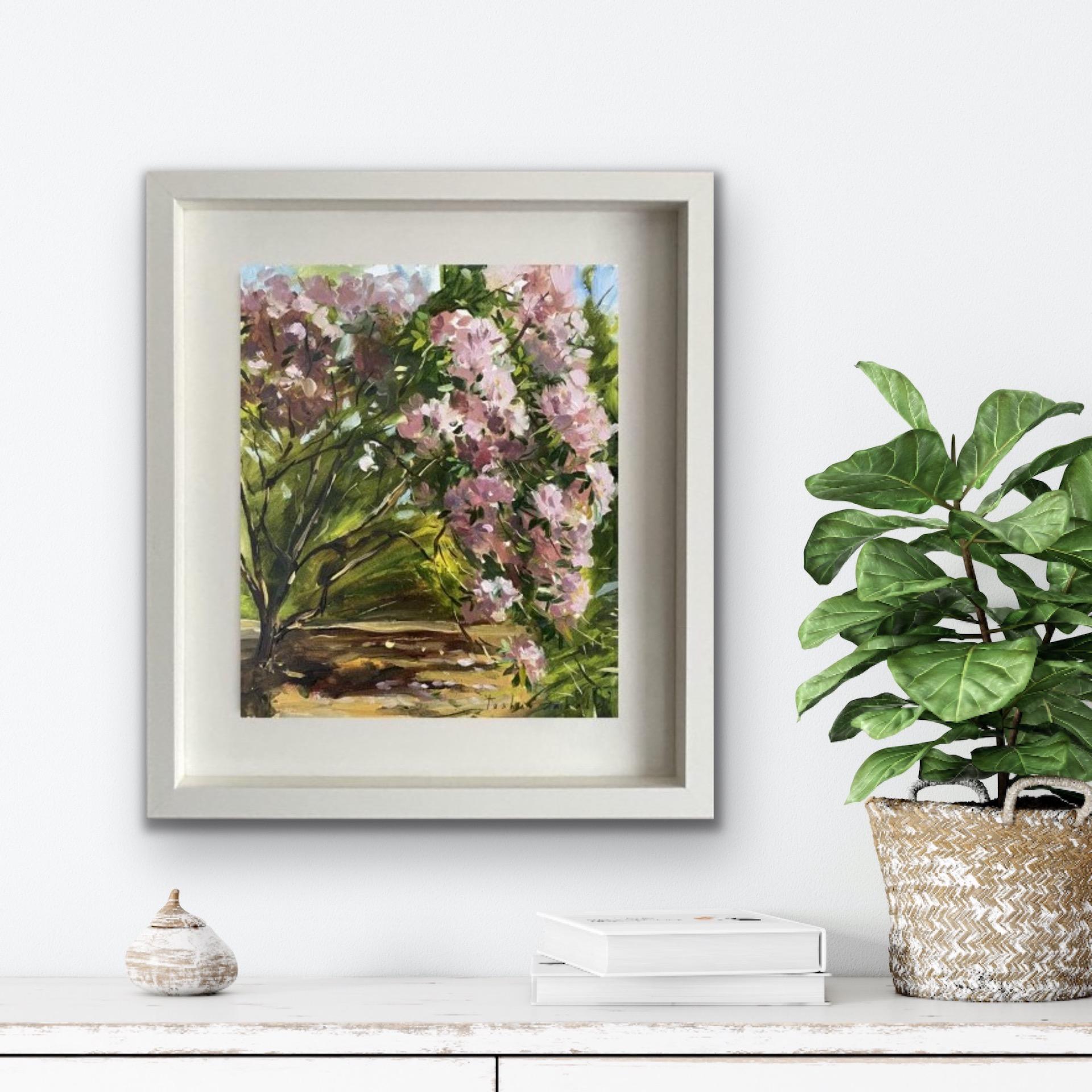 Tushar Sabale, Pink Rhododendron, Orignal Floral Painting, Affordable Art For Sale 1