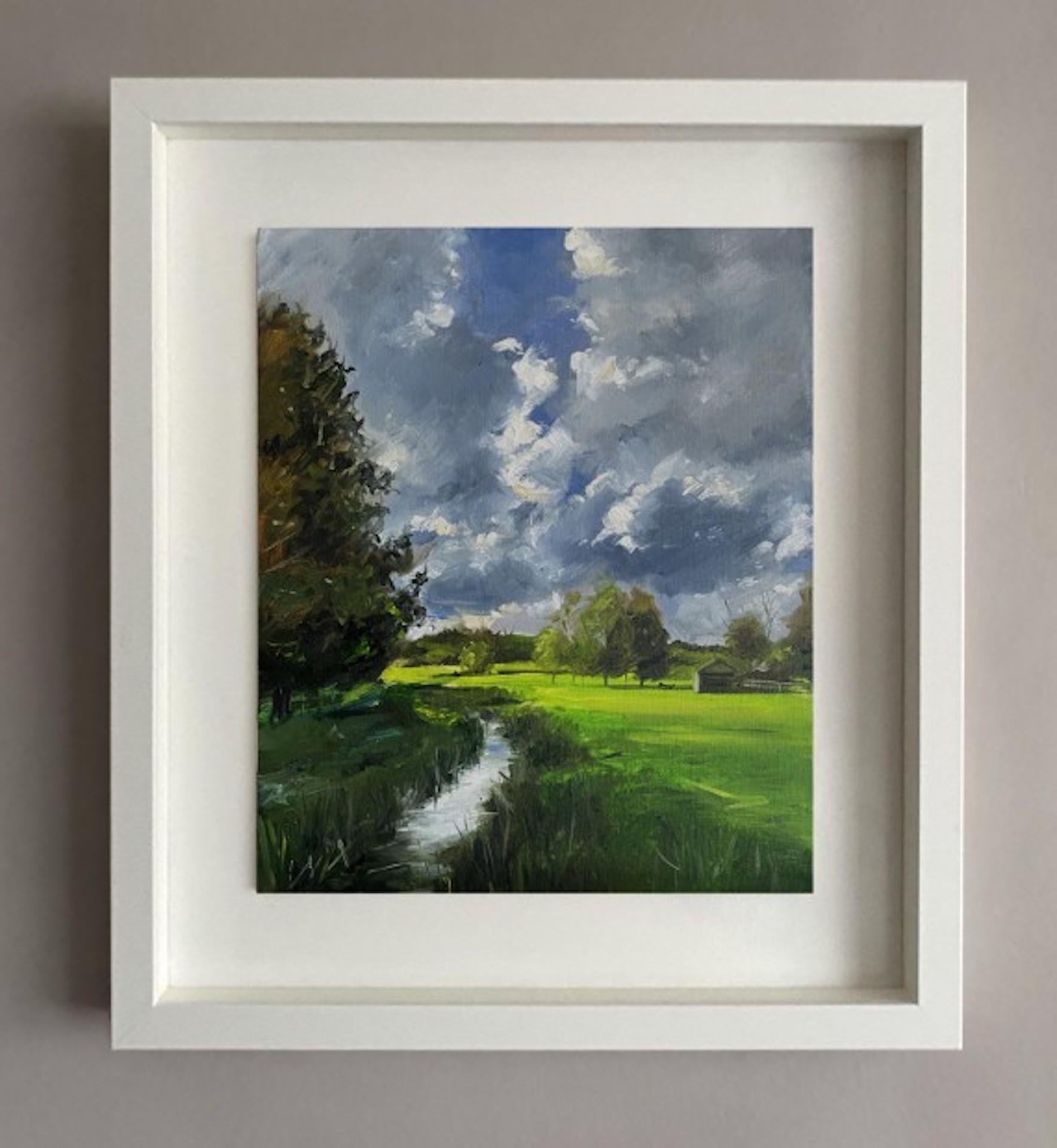  Tushar Sabale, col de rivière dans les collines de Cotswold, art de paysage original des Cotswold en vente 1