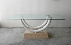 Tusk and Travertine Table Base