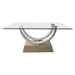 Tusk and Travertine Table