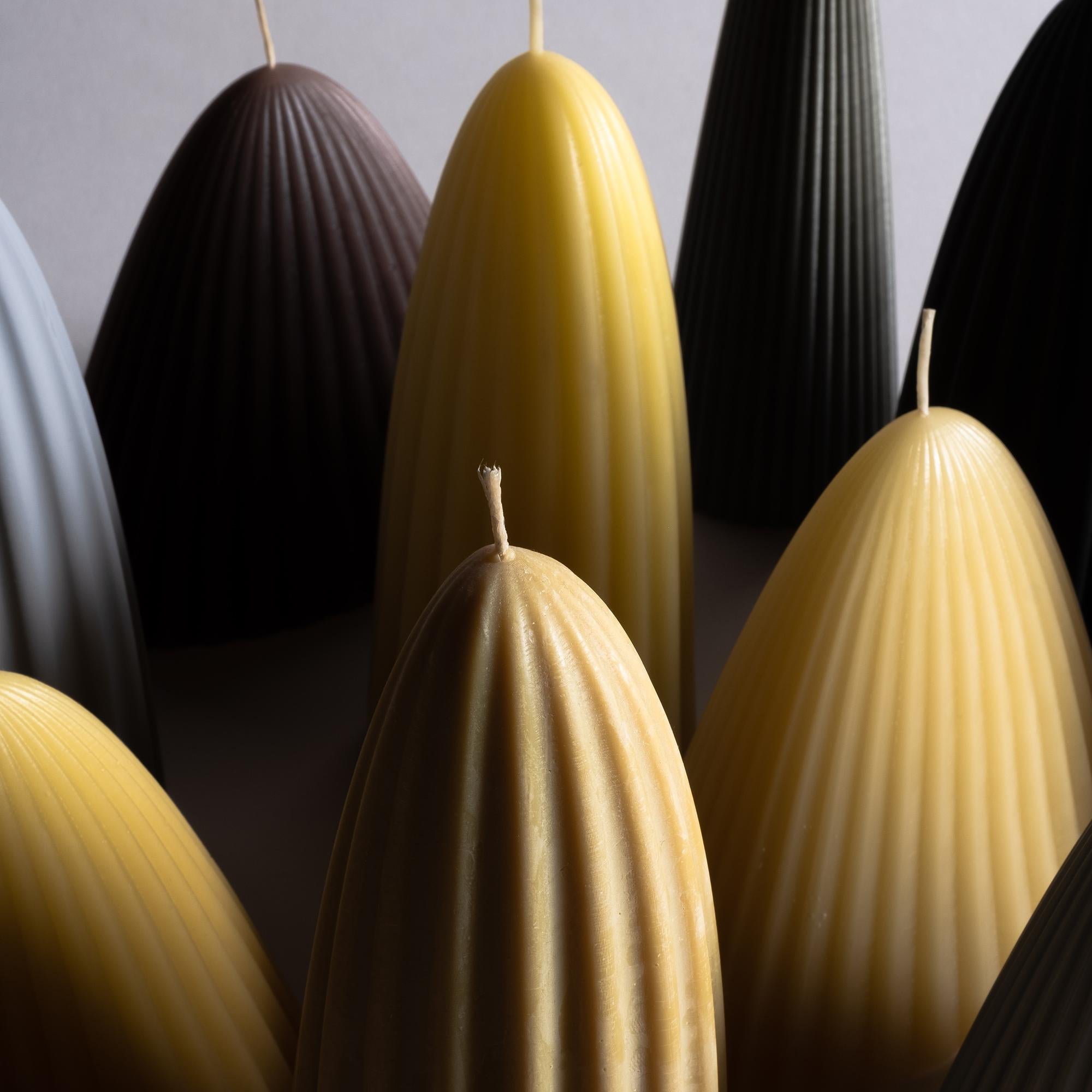 Tusk Candle, Set of Two, Black Beeswax in vendita 4