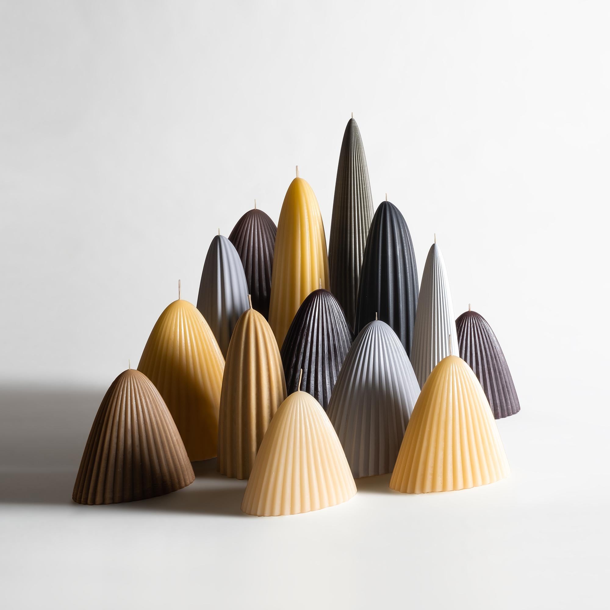 Minimalismo Tusk Candle, Set of Two, Black Beeswax in vendita
