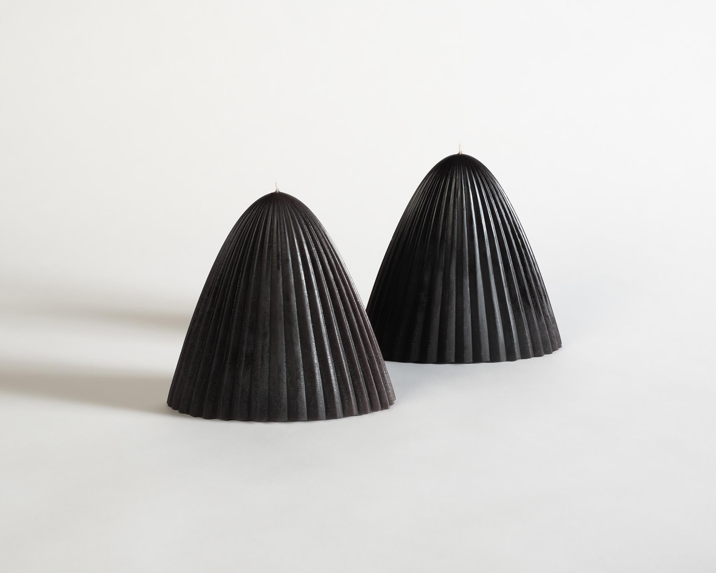 Hemp Tusk Candle, Set of Two, Black Beeswax For Sale