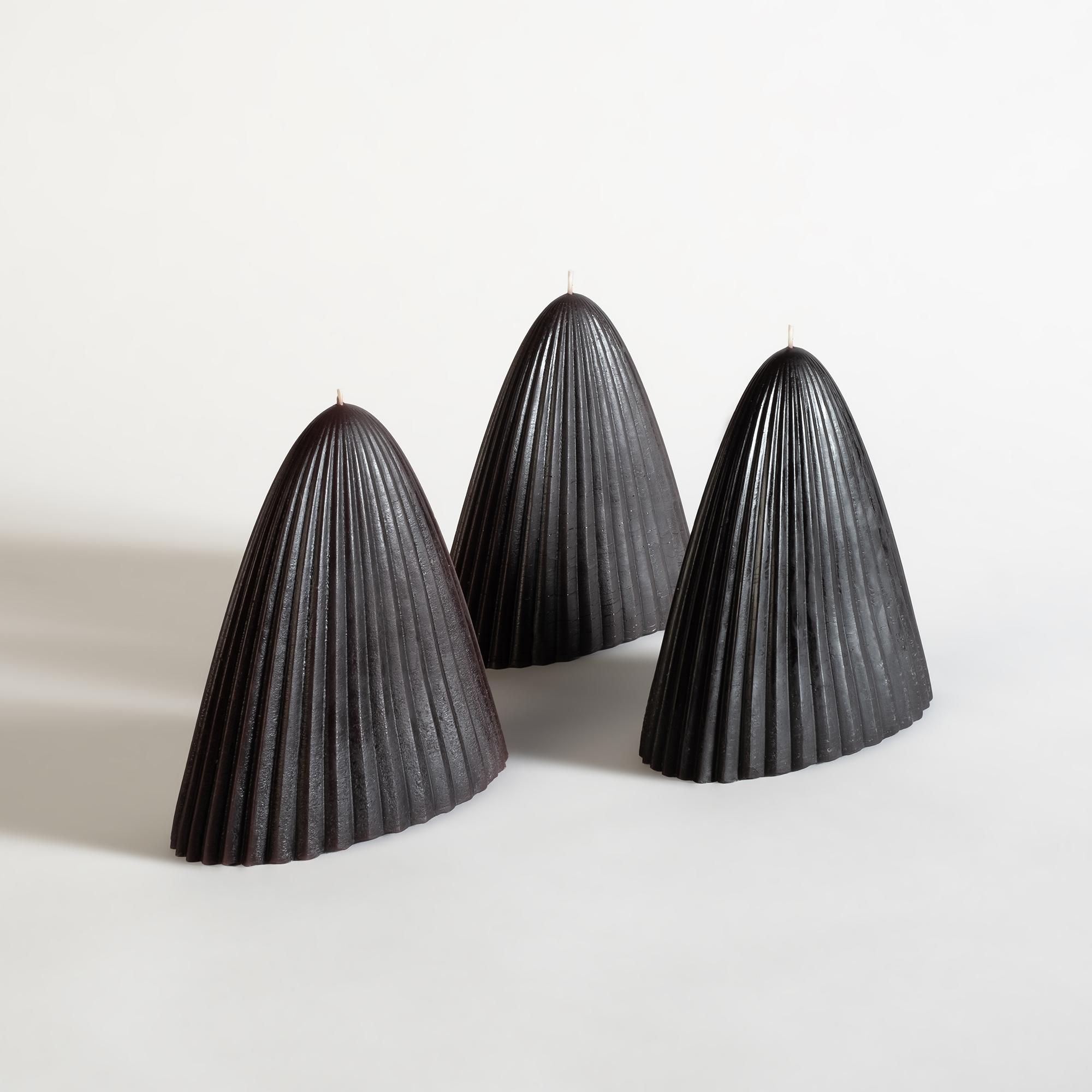 Tusk Candle, Set of Two, Black Beeswax For Sale 1