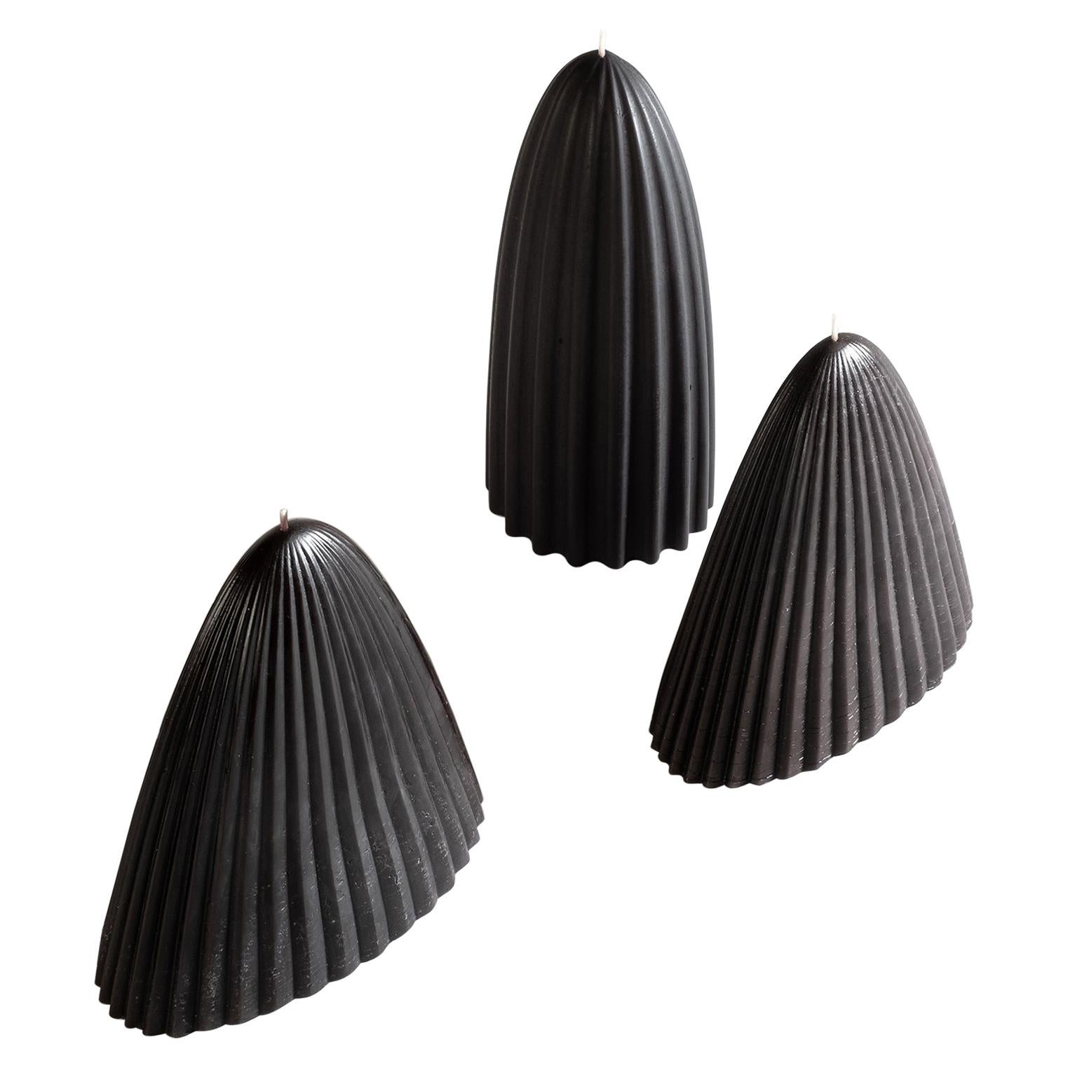 Tusk Candle, Set of Two, Black Beeswax