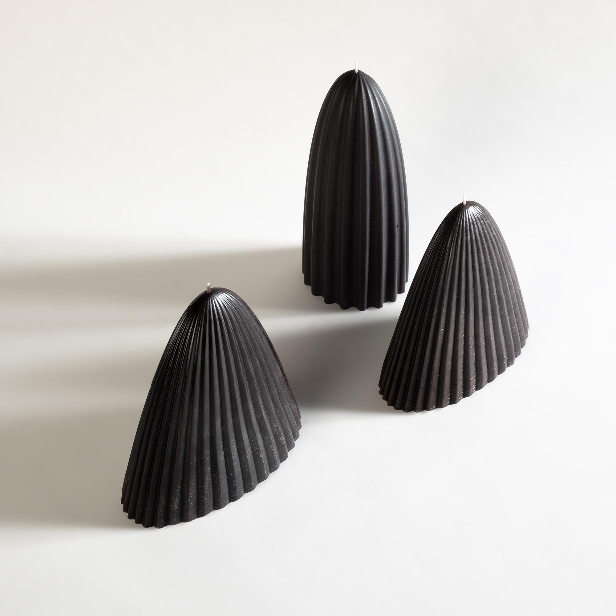 Minimalist Tusk Candle, Small, Black Beeswax For Sale