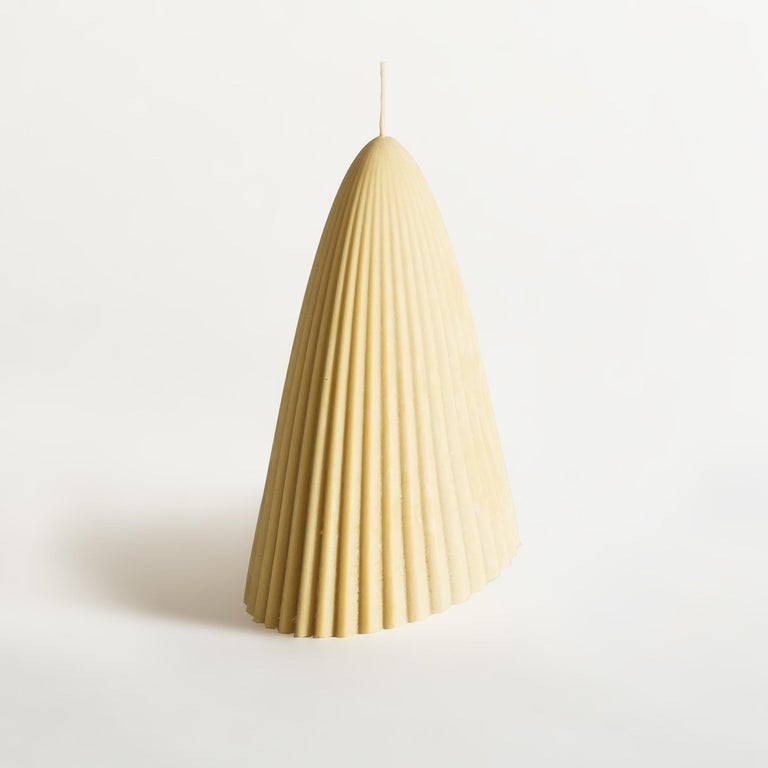 Cast Tusk Candle, Small, Natural Beeswax For Sale