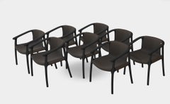 Schreibtisch-Sling Chair – 8er-Set – versandfertig in schwarzer Esche 