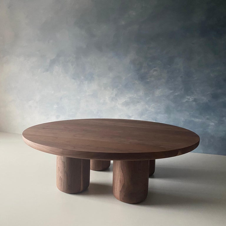 Walnut Tusker Coffee Table by MSJ Furniture Studio For Sale