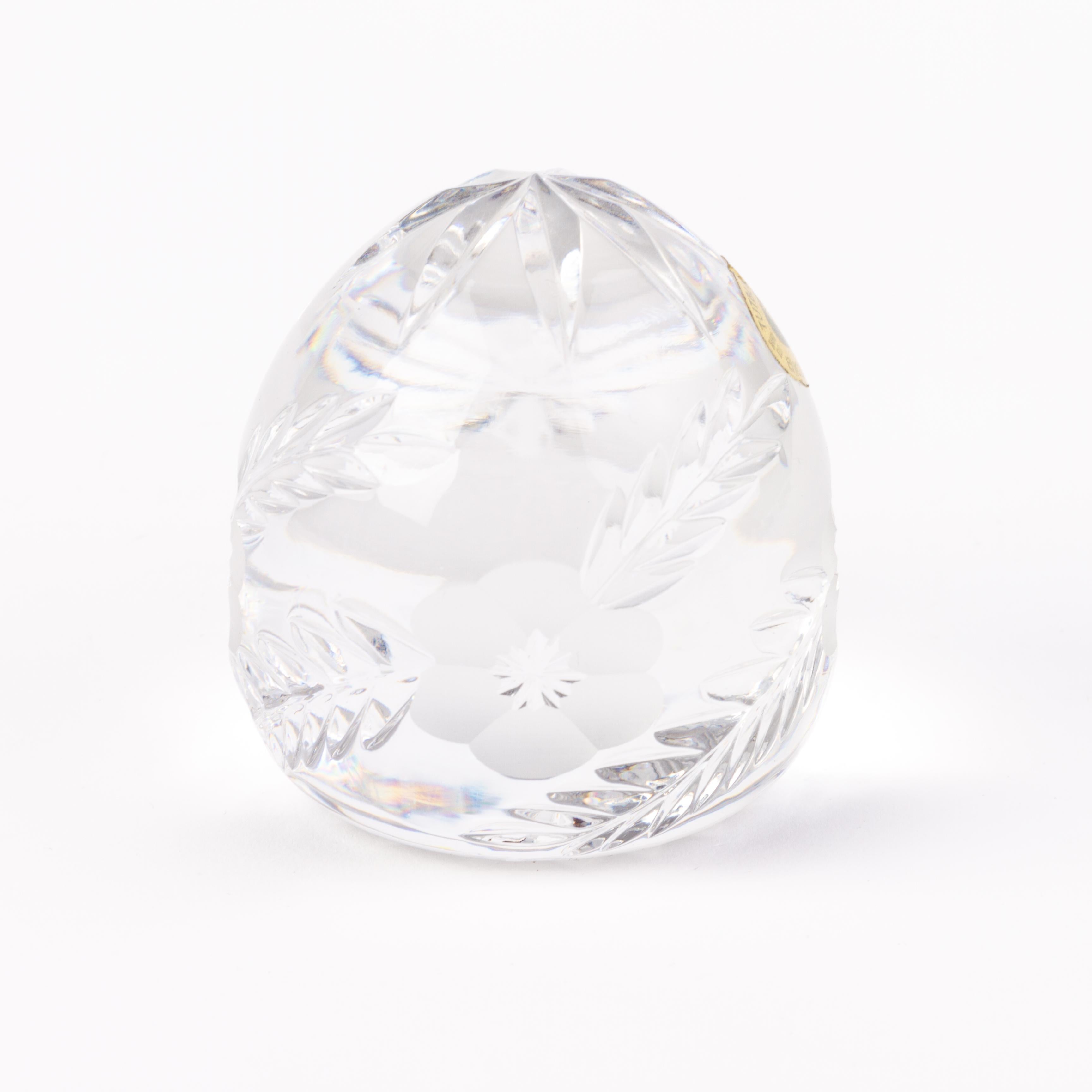 20th Century Tutbury Cut Crystal Egg Desk Paperweight  For Sale