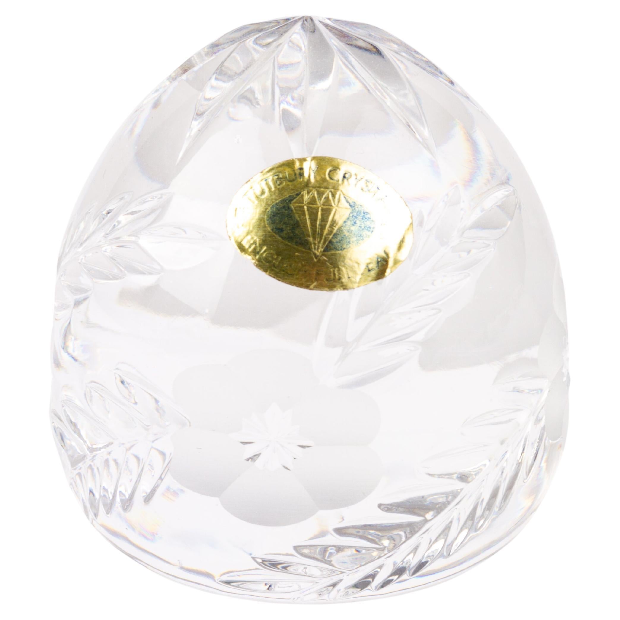Tutbury Cut Crystal Egg Desk Paperweight  For Sale