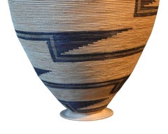 Tutsi Basket With Lid On A Stand (igiseke), Rwanda/burundi, Early 20th Century.
