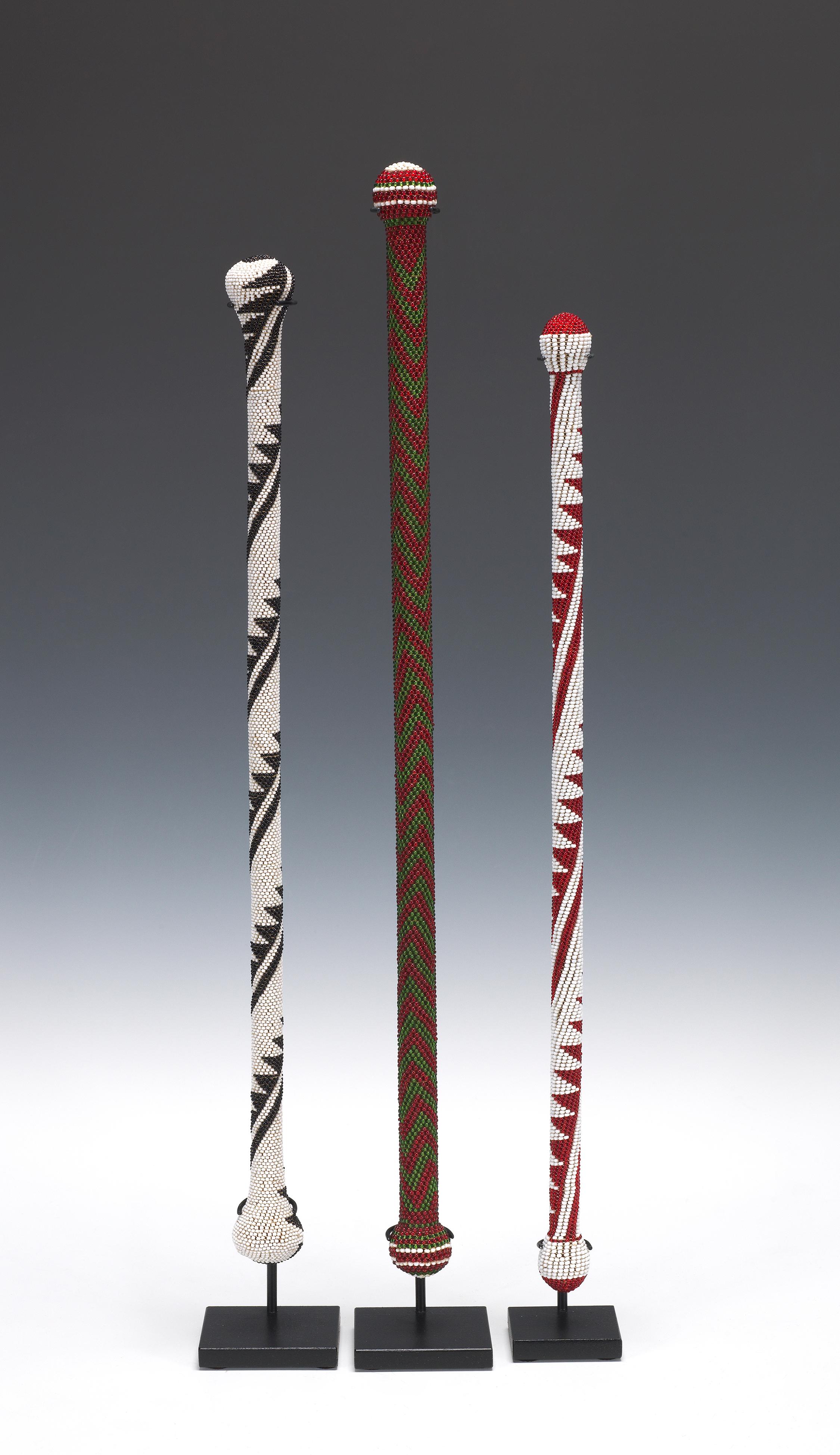 Tribal Tutsi Beaded Prestige Staffs For Sale