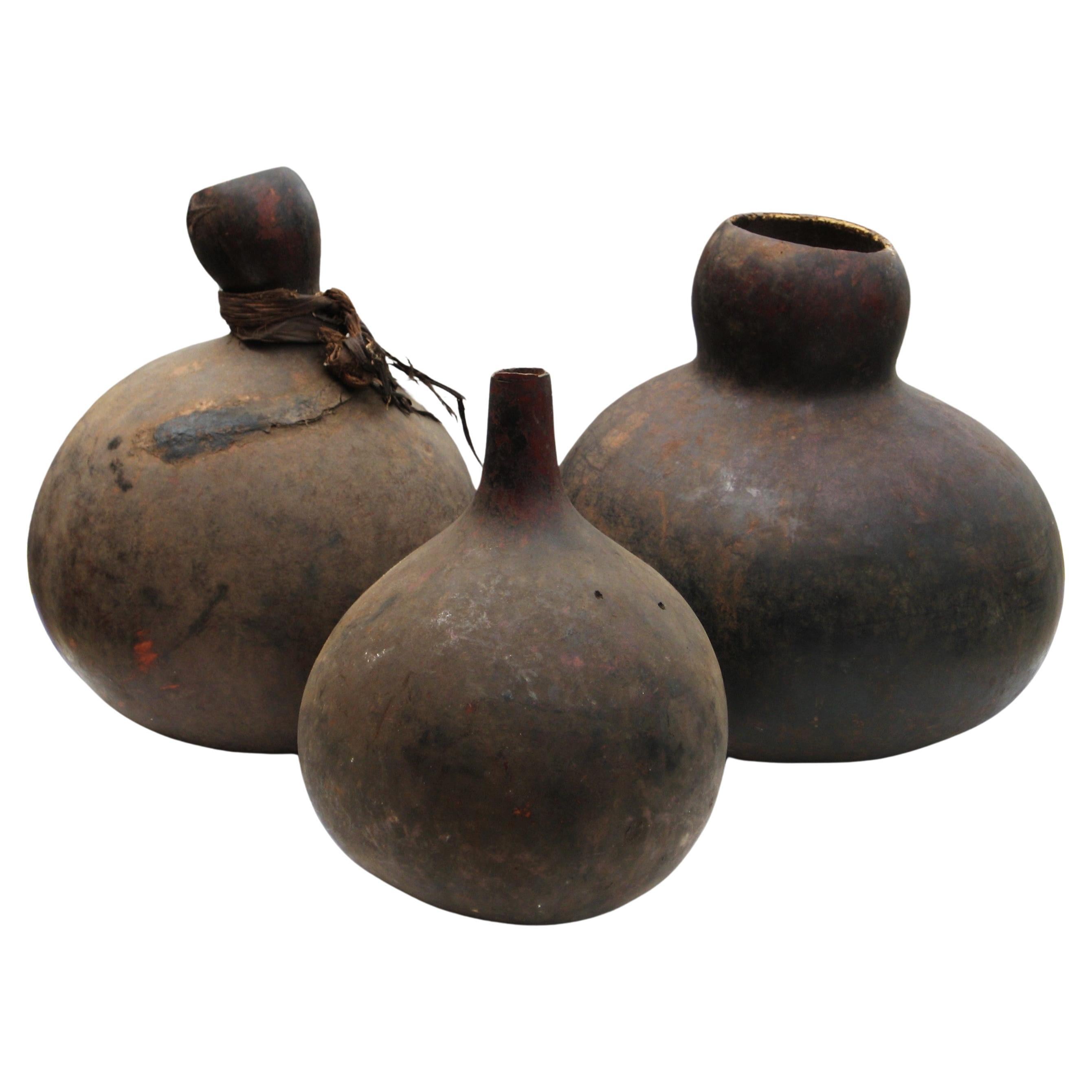 Three Tutsi Gourd Vessels Burundi Africa For Sale 2