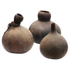Three Tutsi Gourd Vessels Burundi Africa