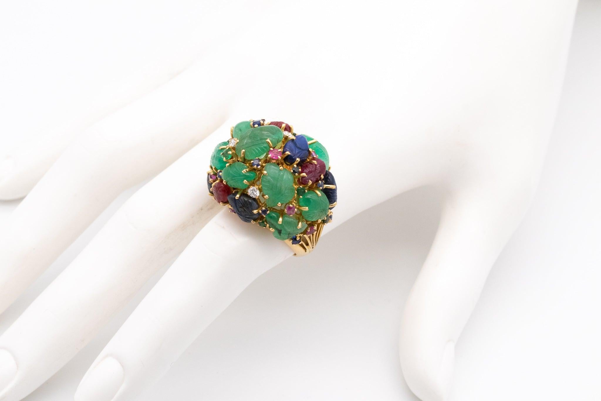 TUTTI FRUTTI 1935 Cocktail Ring In 18Kt Yellow Gold With 46.81 Cts In Gemstones 2